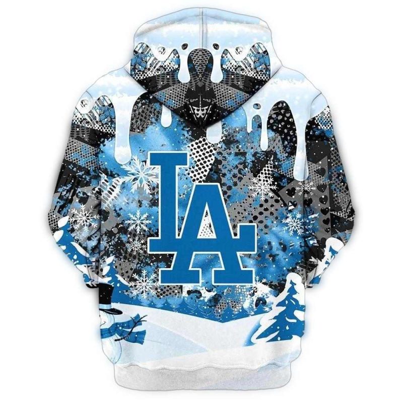 Los Angeles Dodgers Snoopy Dabbing All-Over Print Hoodie for Fans - Image 3