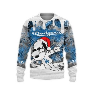 Los Angeles Dodgers Snoopy Dabbing Peanuts Sweatshirt - Ugly Holiday Style