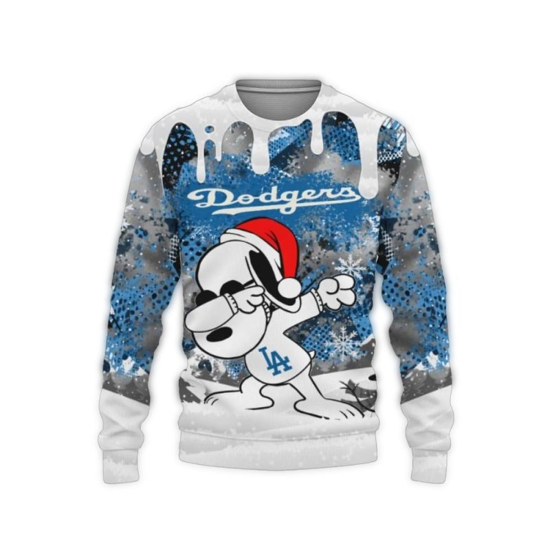 Los Angeles Dodgers Snoopy Dabbing Peanuts Sweatshirt - Ugly Holiday Style