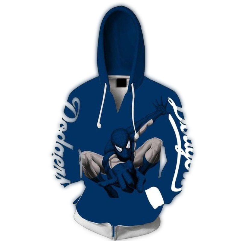 Los Angeles Dodgers Spider-Man All-Over Print Hoodie for Fans
