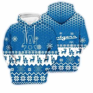 Los Angeles Dodgers Christmas Hoodie with Deer Pattern All Over Print