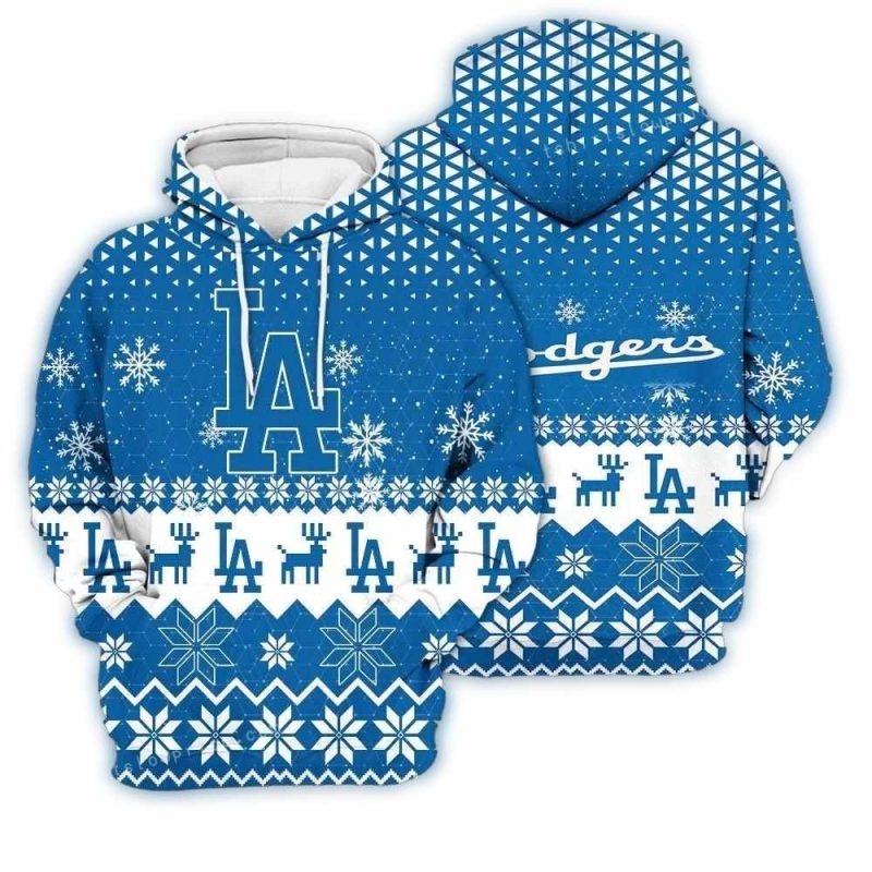 Los Angeles Dodgers Sports Football American Christmas 3D Hoodie 1