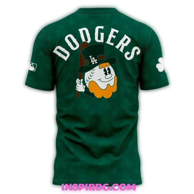 Los Angeles Dodgers St Patrick's Day All-Over Print T-Shirt - Image 2