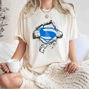 Los Angeles Dodgers Superman Logo Ripped Chest T-Shirt For Fans