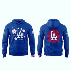 Los Angeles Dodgers 2024 Tokyo Series Floral All-Over Print Hoodie