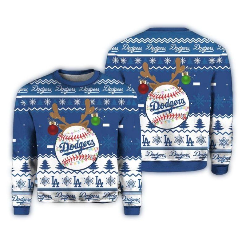 Los Angeles Dodgers Christmas Deer Ugly Sweater for Holiday Cheer