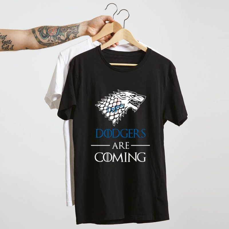 Funny Game of Thrones House Stark Los Angeles Dodgers T-Shirt - Image 4