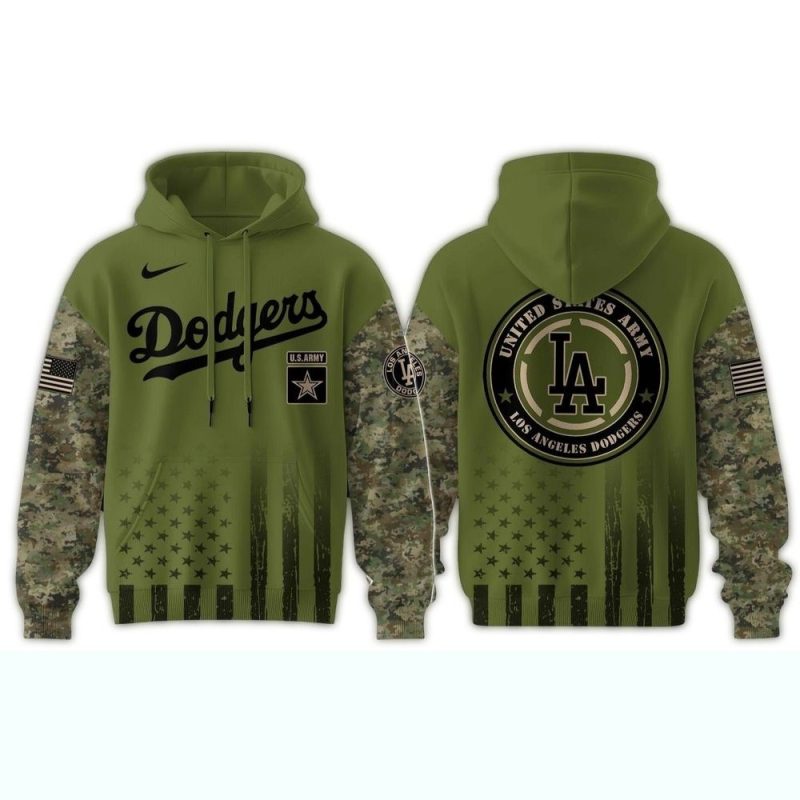Los Angeles Dodgers Military Appreciation All-Over Print Hoodie