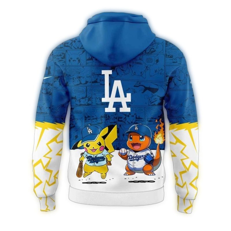 Los Angeles Dodgers Pokemon GO Fun All-Over Print Hoodie for Fans - Image 2