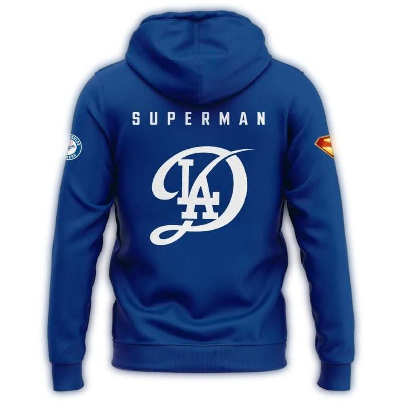 Los Angeles Dodgers Superman All-Over Print Hoodie for Fans - Image 2