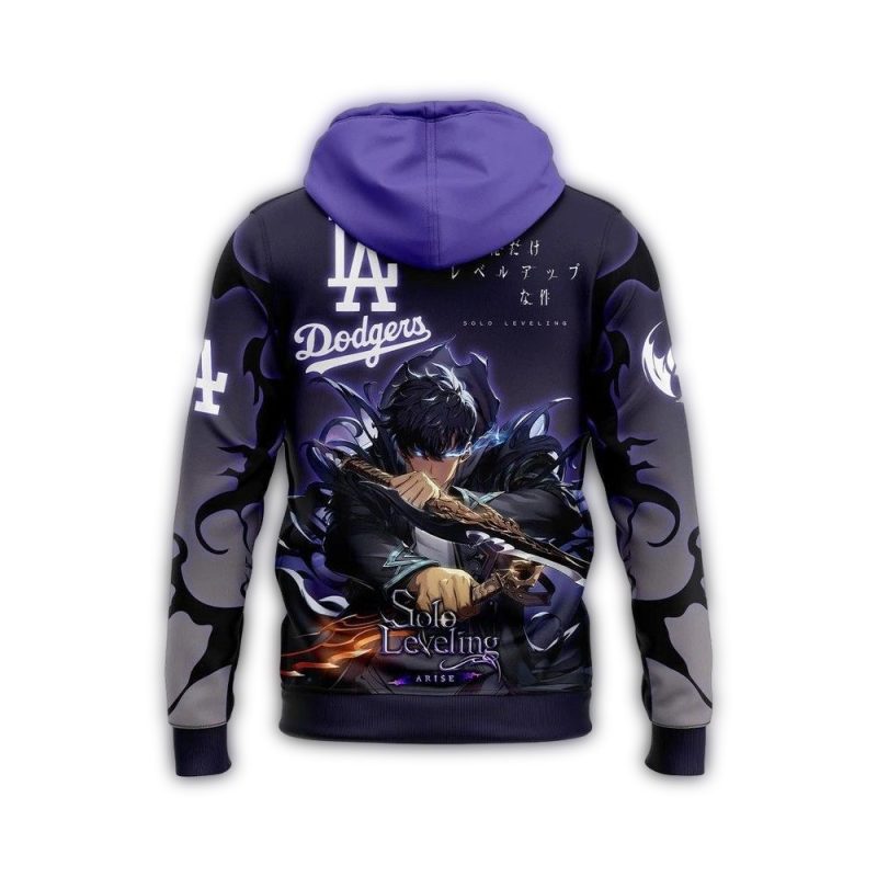 Los Angeles Dodgers Solo Leveling All-Over Print Hoodie for Fans - Image 2