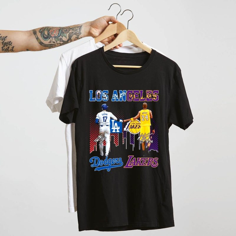 Kobe Bryant & Shohei Ohtani T-Shirt - Los Angeles Lakers & Dodgers Fan Gear - Image 4