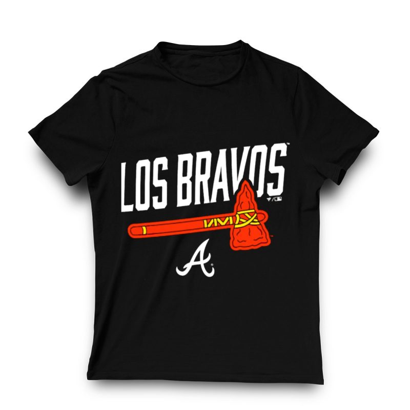 Atlanta Braves Axe T-Shirt - Los Bravos Team Apparel For Fans - Image 3