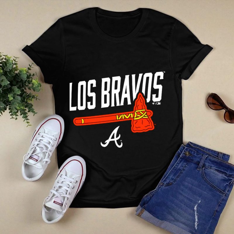 Atlanta Braves Axe T-Shirt - Los Bravos Team Apparel For Fans - Image 5