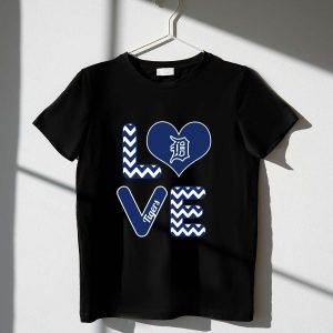 Detroit Tigers Heart Logo Chevron T-Shirt - Ideal Apparel For Fans