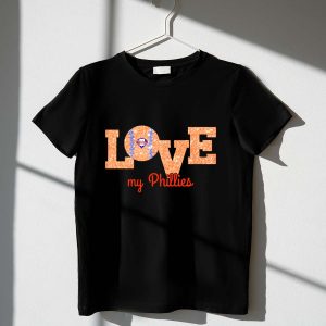 Glitter Heart Baseball T-Shirt for Philadelphia Phillies Fans
