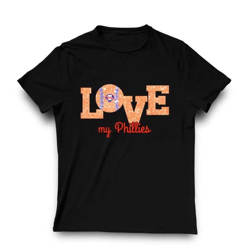 Glitter Heart Baseball T-Shirt for Philadelphia Phillies Fans - Image 3