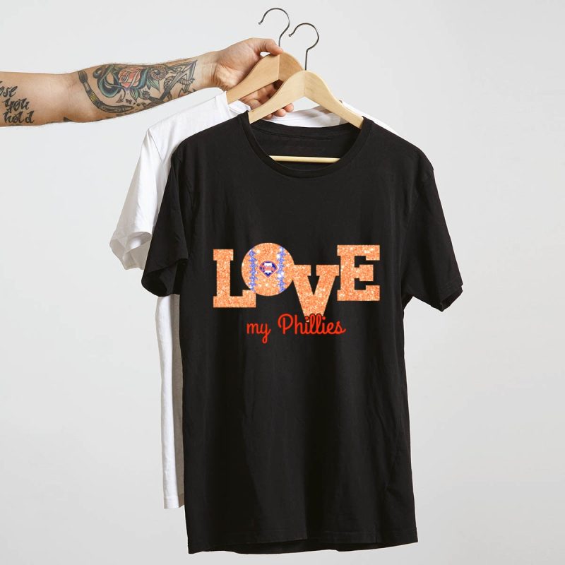 Glitter Heart Baseball T-Shirt for Philadelphia Phillies Fans - Image 4