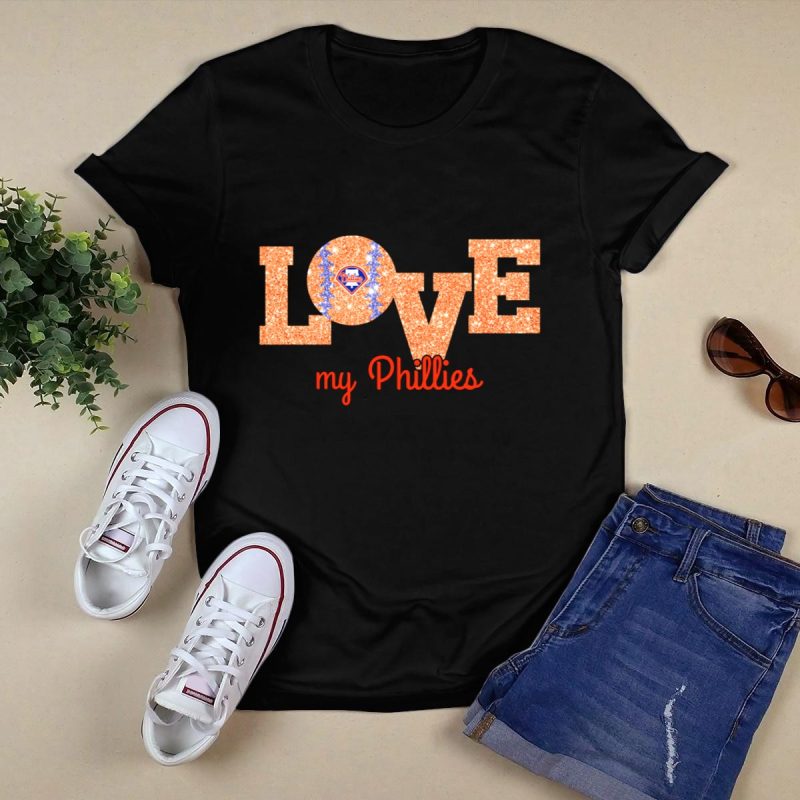 Glitter Heart Baseball T-Shirt for Philadelphia Phillies Fans - Image 5