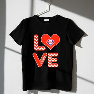Philadelphia Phillies Heart Graphic T-Shirt for Baseball Fans
