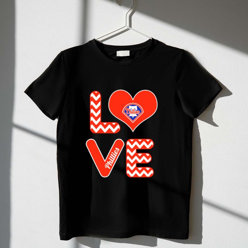 Philadelphia Phillies Heart Graphic T-Shirt for Baseball Fans