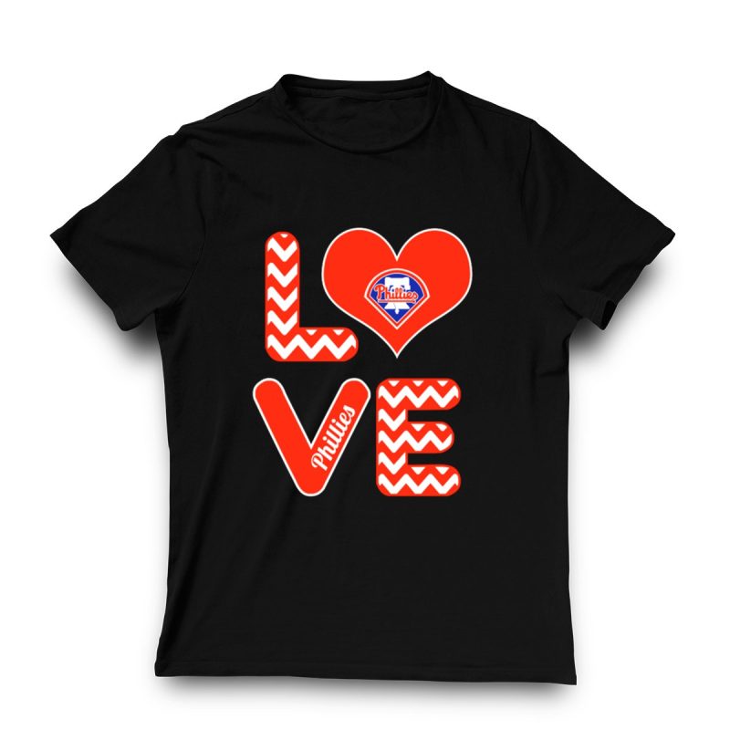 Philadelphia Phillies Heart Graphic T-Shirt for Baseball Fans - Image 3