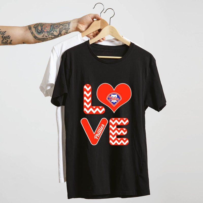 Philadelphia Phillies Heart Graphic T-Shirt for Baseball Fans - Image 4