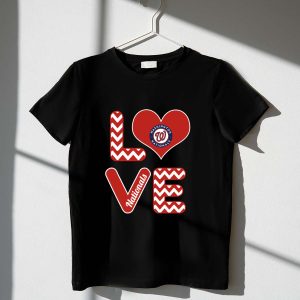 Washington Nationals Heart Pattern Logo T-Shirt For Fans