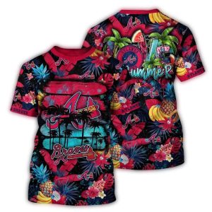 Atlanta Braves Tropical Pineapple Beach T-Shirt For Summer Fun