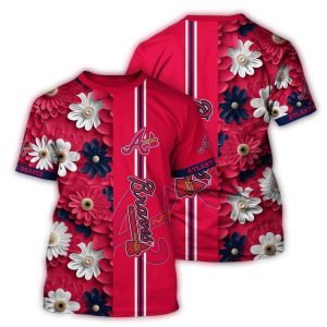 Atlanta Braves Tropical Blossom Stripe T-Shirt For Ultimate Fan Style