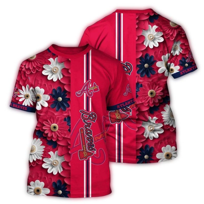 MLB Atlanta Braves 3D T Shirt Blossom Bloom For Sports Enthusiasts 1