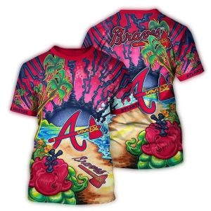 Atlanta Braves Beach Escape All-Over Print T-Shirt For Fans