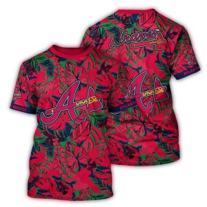 Vintage Atlanta Braves Floral All-Over Print T-Shirt For Fans And Collectors