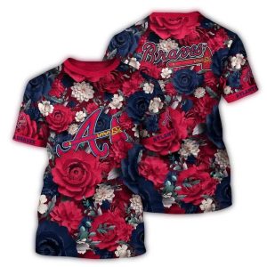 Atlanta Braves Tropical Blossom All-Over Print T-Shirt For Fans