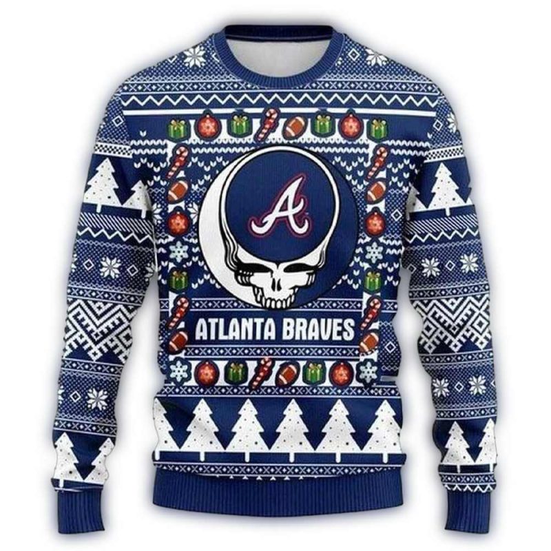 MLB Atlanta Braves Grateful Dead Ugly Christmas Sweater 1