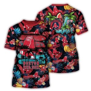 Boston Red Sox Tropical Pineapple Beach AOP T-Shirt for Fans