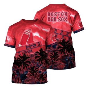 Boston Red Sox Tropical Coconut Sunset All-Over Print T-Shirt
