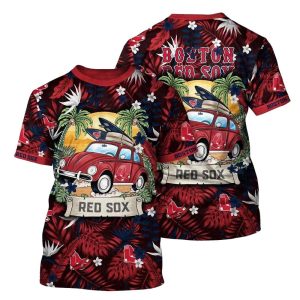 Boston Red Sox Tropical Leaf AOP T-Shirt for Men and Women