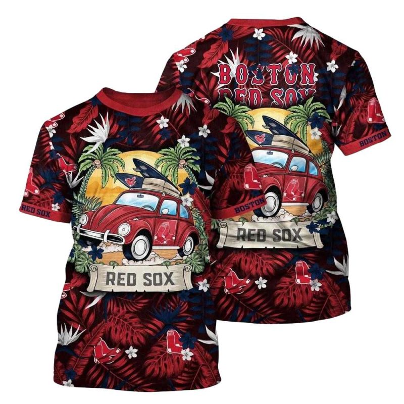 Boston Red Sox Tropical Leaf AOP T-Shirt for Men and Women