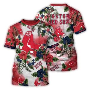 Boston Red Sox Glamorous All-Over Print T-Shirt for Fans