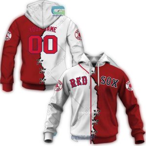Personalized and Number Boston Red Sox Mix Jersey All Over Print Hoodie