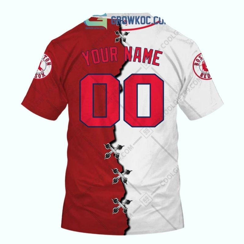 Personalized Boston Red Sox AOP T-Shirt with Custom Number - Image 2