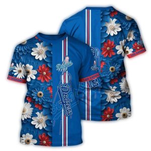 Los Angeles Dodgers Blossom Bloom Striped T-Shirt for Fans