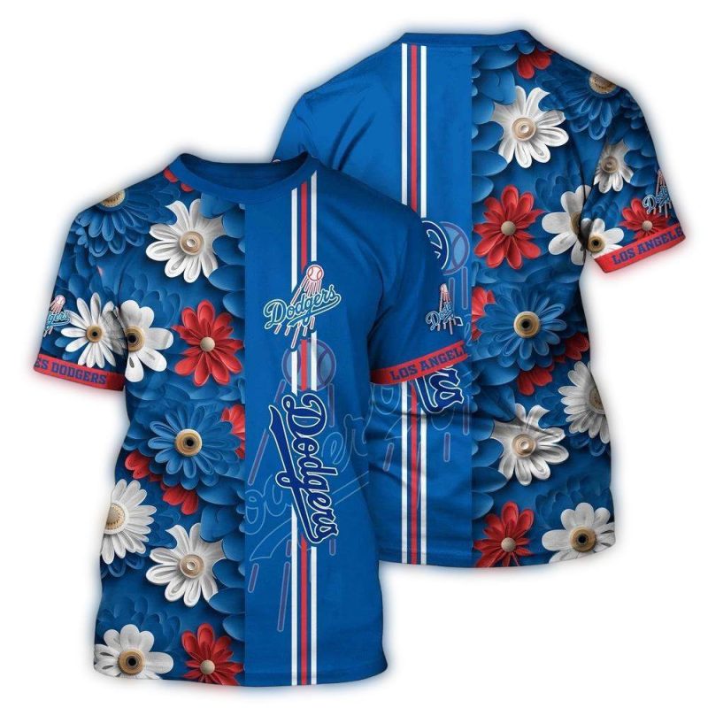 MLB Los Angeles Dodgers 3D T Shirt Blossom Bloom For Sports Enthusiasts 1