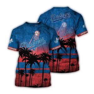 Los Angeles Dodgers Coconut Sunset All-Over Print T-Shirt