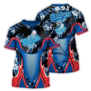 Los Angeles Dodgers Floral All-Over Print T-Shirt for Fans