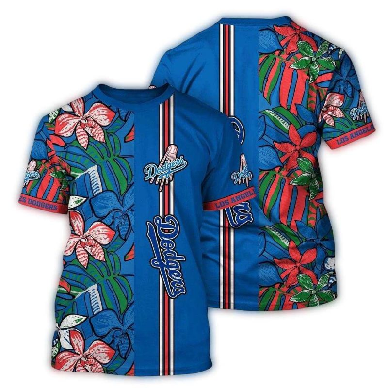 Vintage Los Angeles Dodgers Floral All-Over Print T-Shirt for Fans