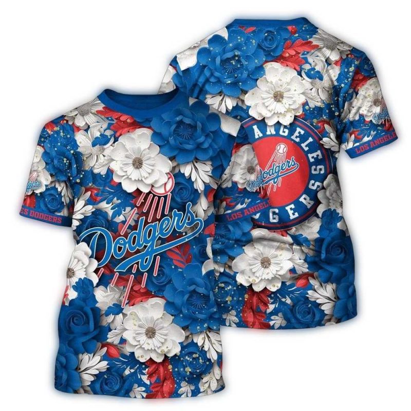 Los Angeles Dodgers Tropical Floral All-Over Print T-Shirt