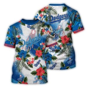 Floral AOP Los Angeles Dodgers T-Shirt - Stylish Sportswear for Fans