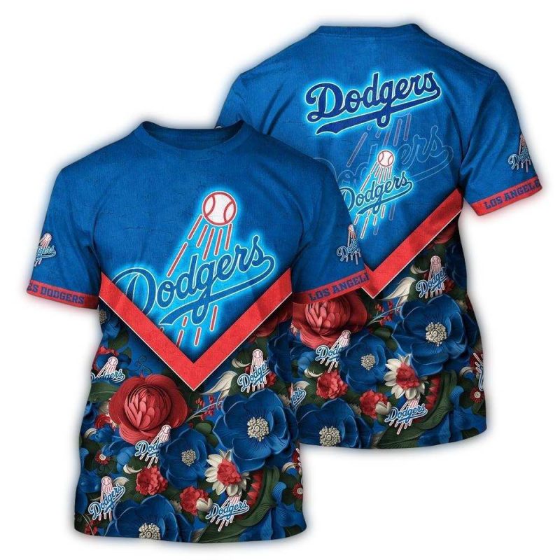 Los Angeles Dodgers Floral AOP T-Shirt - Stylish Blossom Design